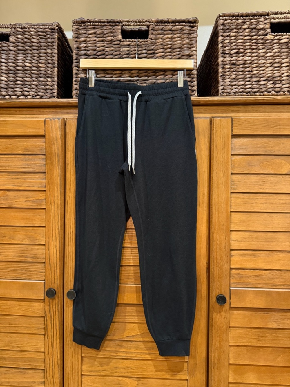 Vuori Black Jogger Pants with White Drawstring